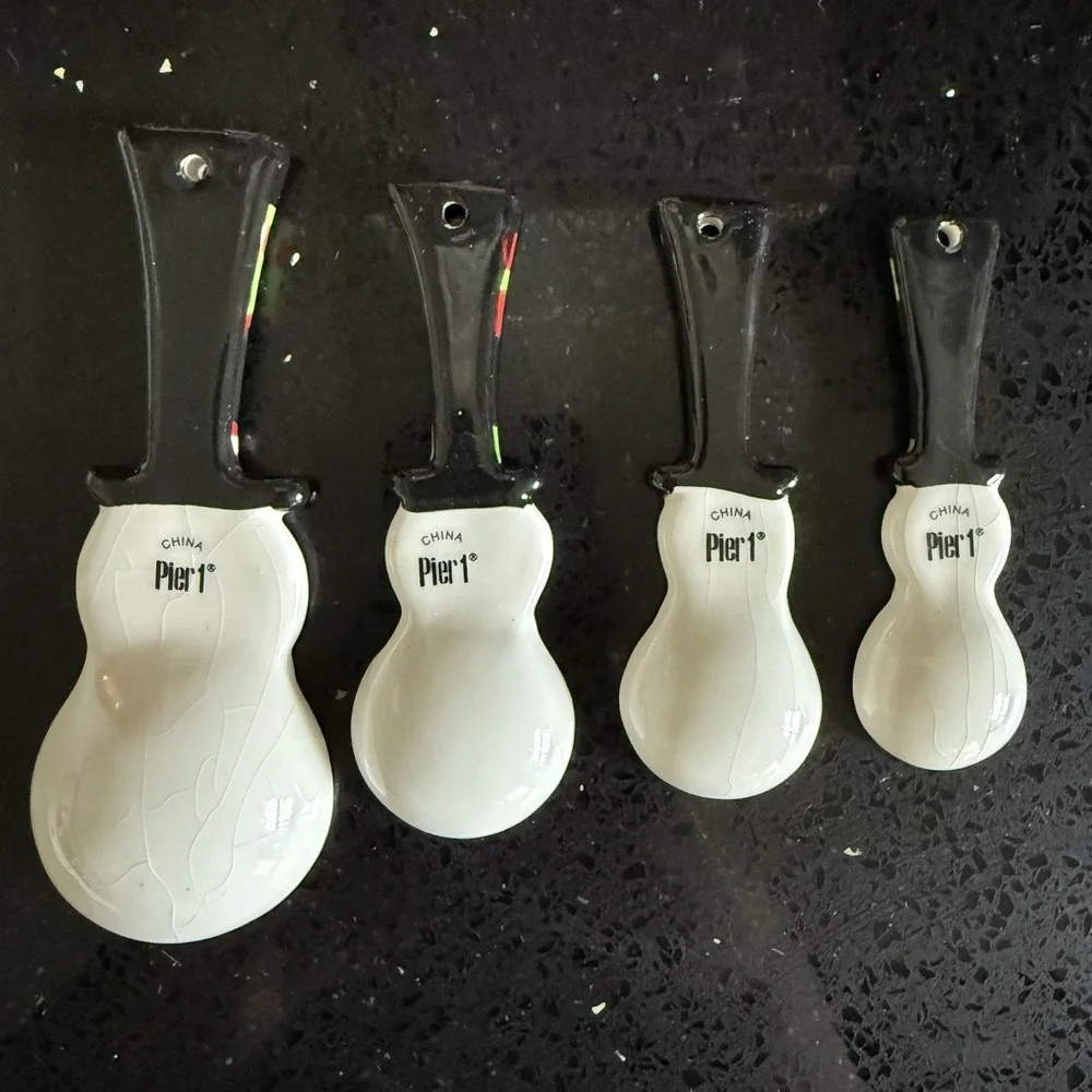 Pier 1 Imports Snowman Measuring Spoons Christmas Holiday Kitchen Decor Set Of 4